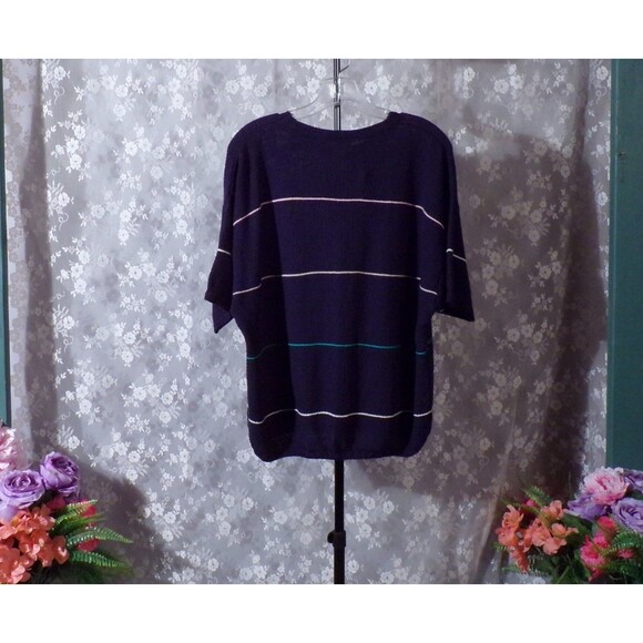 Vintage 80s Golf Sweater Size Large 1980s Ladies Short Sleeve Preppy Old Money - Picture 2 of 5